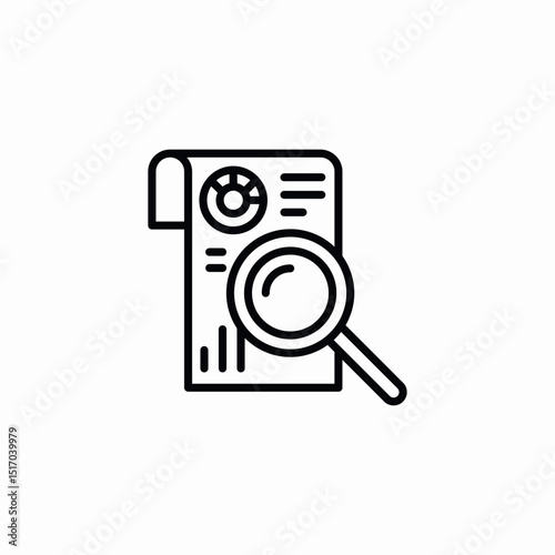 careful analysis icon sign vector