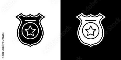 Police badge icon symbols. Vector illustration.