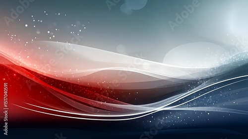 Abstract wavy design in red and blue