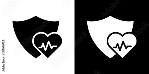 Protection from attack icon symbols. Vector illustration.