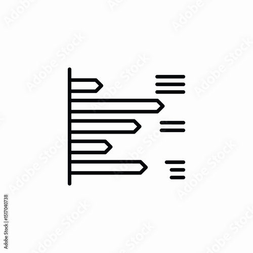 horizontal bar chart icon sign vector