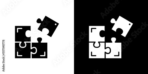 Puzzle icon symbols. Vector illustration.