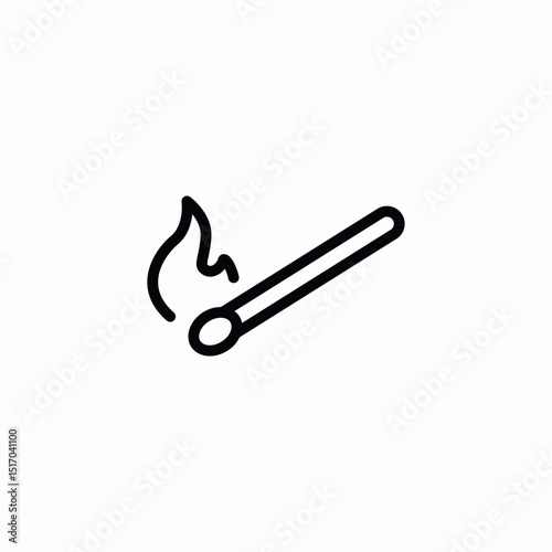 lit match icon sign vector
