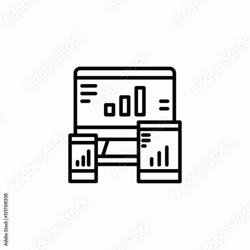 multiple device statistics application icon sign vector