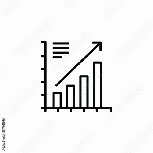 rising bar chart icon sign vector