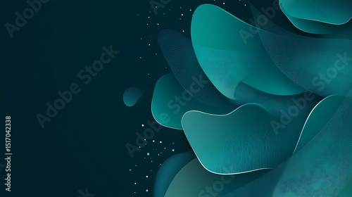 Teal abstract shapes on dark background