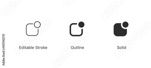 notification icon, alert reminder icon sign (editable stroke, outline, solid), often used to indicate new messages or alerts in applications