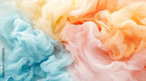 Pastel fabric draped in soft hues