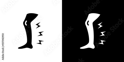 Shin pain icon symbols. Vector illustration.