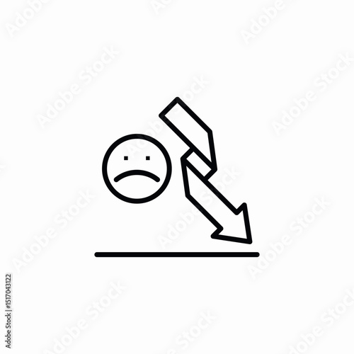 sudden downfall icon sign vector