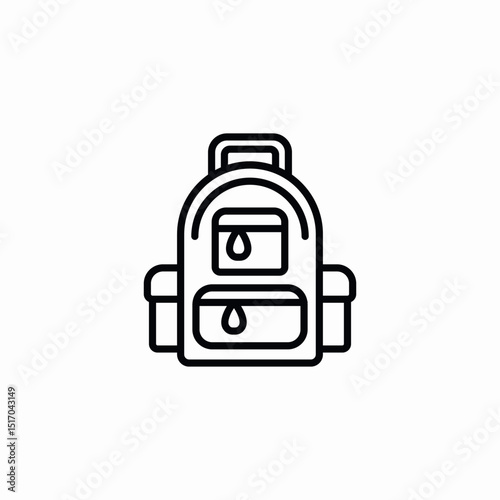 travel back pack icon sign vector