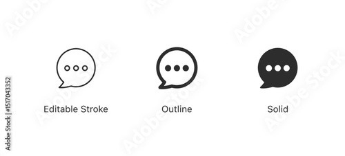 comment icon speech bubble symbol Chat message icons - talk message Bubble chat icon. web vector icon collection set. editable stroke line