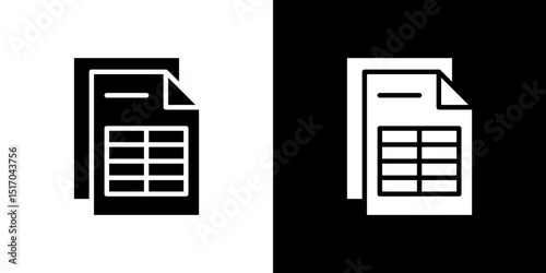 Spreadsheet icon symbols. Vector illustration.