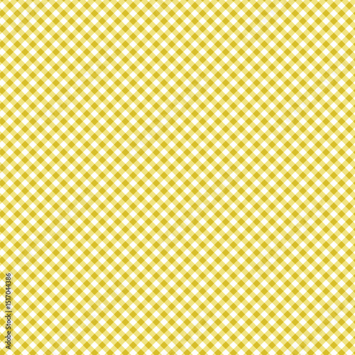 Yellow and white diagonal gingham pattern