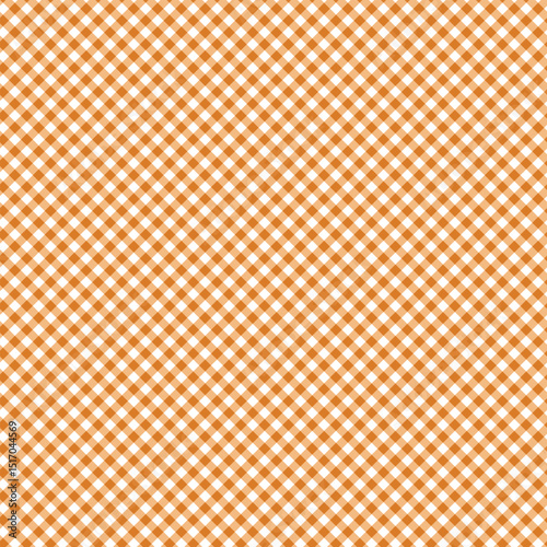 Orange and white diagonal gingham background