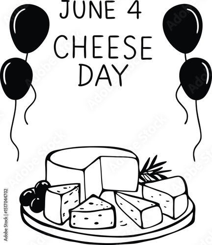 Celebrate june 4th national cheese day with delicious cheese and balloons