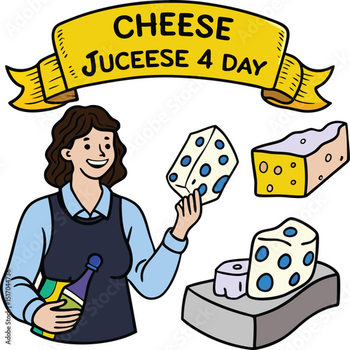 Cheese juceese 4 day celebration woman holding cheese selection