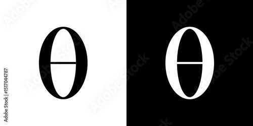 Theta icon symbols. Vector illustration.