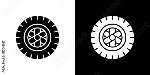 Tire icon symbols. Vector illustration.