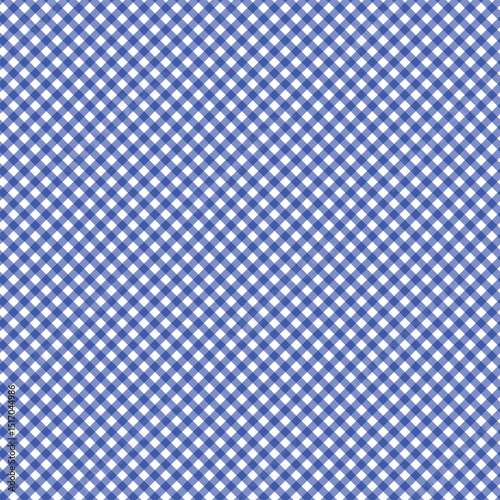 Blue and white diagonal gingham pattern