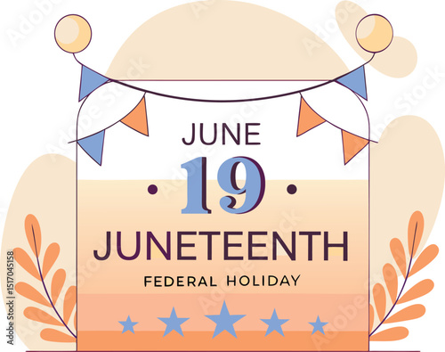 Juneteenth federal holiday celebration design illustration
