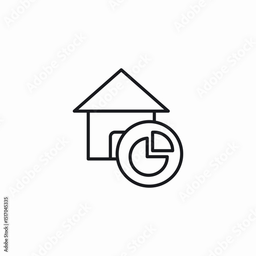 quarter share house icon sign vector