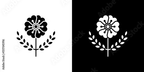 Wild rose icon symbols. Vector illustration.