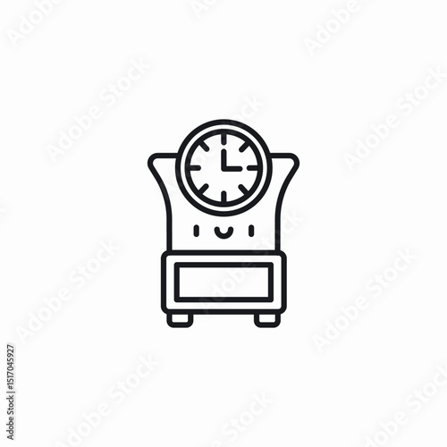 smiley clock icon sign vector