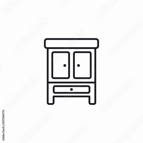traditional cabinet icon sign vector