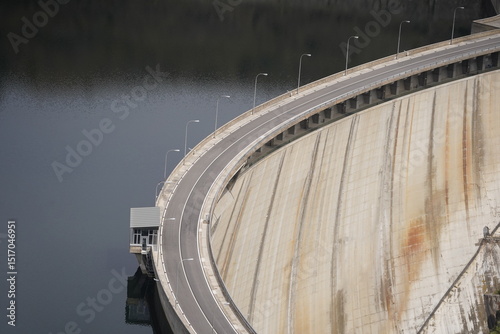 dam on the riverThe architecture of the curved dam with the maximum accumulated water