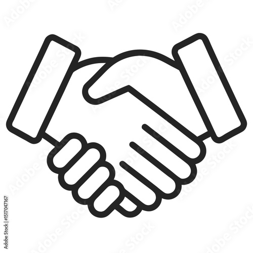 handshake line icon vector on white background.
