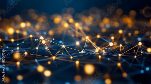 Abstract network of glowing points and lines (137)