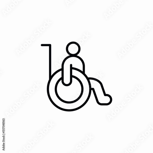 manual wheelchair user icon sign vector