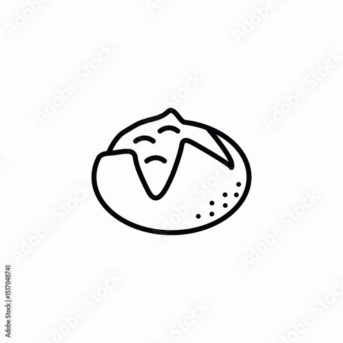 single potato icon sign vector