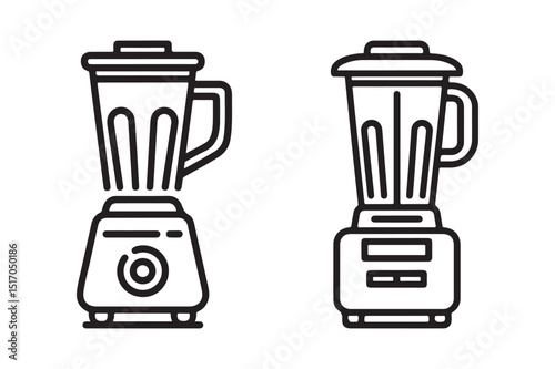 Line Art Blender Icons Minimalist Kitchen Appliance Vector Set
