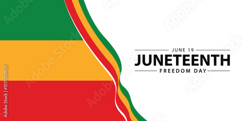 Juneteenth Freedom Day. June 19 African American Liberation Day. Black, red and green. Vector