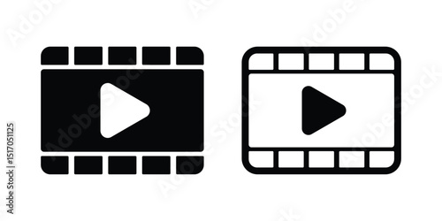 Set of clap board video icon collection. Video movie clip, Film multimedia symbol.