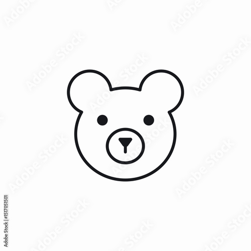 bear face icon sign vector