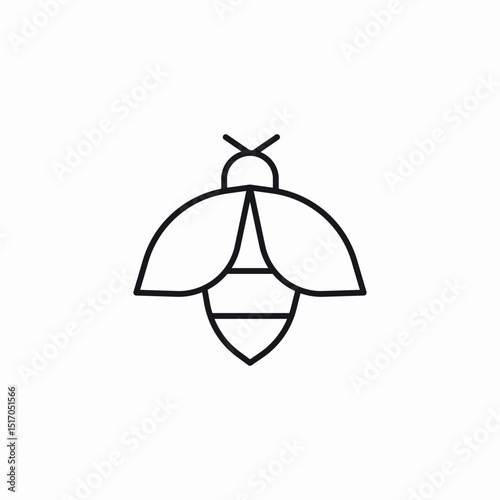 bee wings icon sign vector