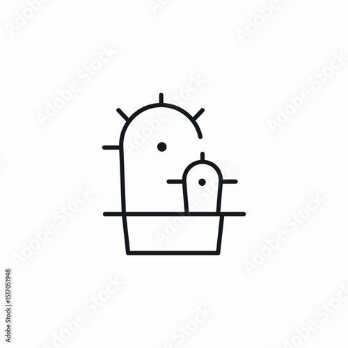 cactus plant icon sign vector