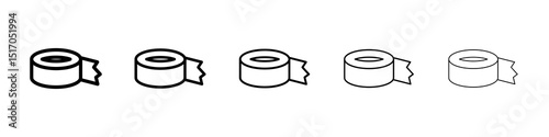 Adhesive tape icon graphic set. trendy stroke line style