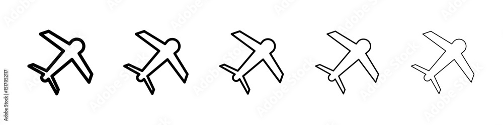Airplane icon graphic set. trendy stroke line style Airplane icon graphic set. trendy stroke line style