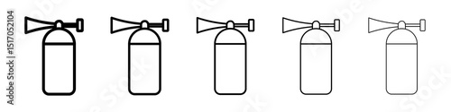 Air horn icon graphic set. trendy stroke line style