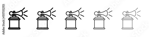 Air horn icon graphic set. trendy stroke line style