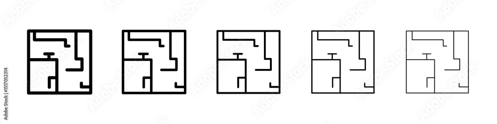 Architecture plan icon graphic set. trendy stroke line style Architecture plan icon graphic set. trendy stroke line style