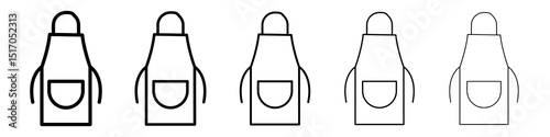 Apron icon graphic set. trendy stroke line style