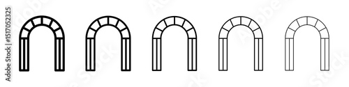 Archway icon graphic set. trendy stroke line style