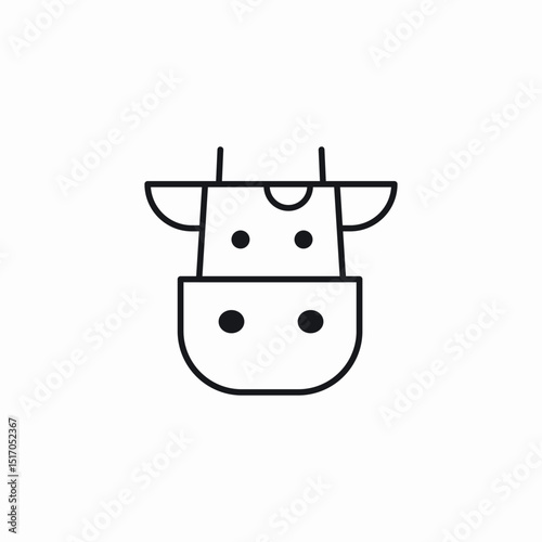 cow face icon sign vector