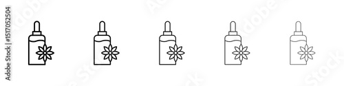 Bach flowers icon graphic set. trendy stroke line style