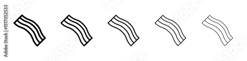 Bacon icon graphic set. trendy stroke line style